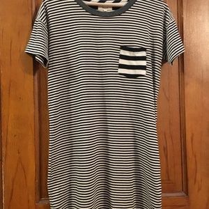 Madewell blue and white striped t-shirt dress